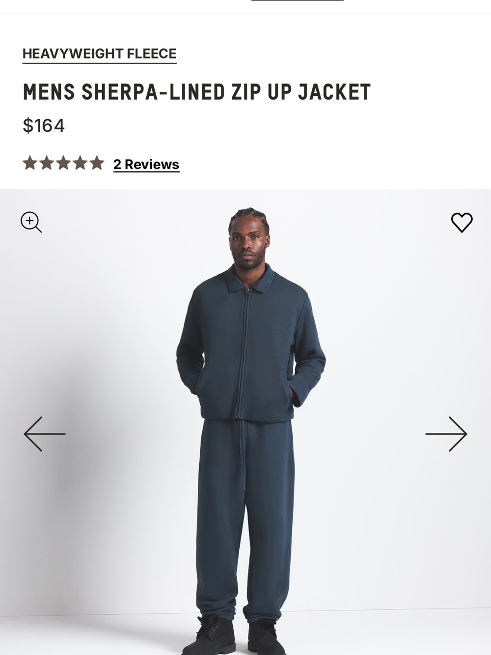 Mens Sherpa-Lined Zip Up Jacket